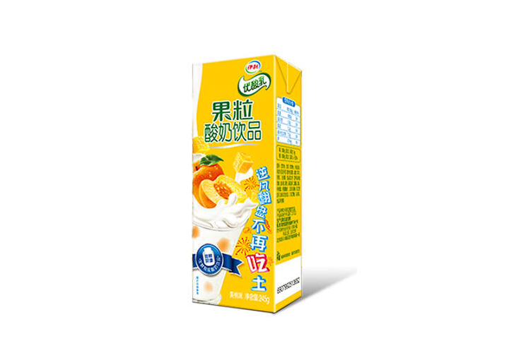 YILI YELLOW PEACH GRANULE FRUIT YOGURT 245G